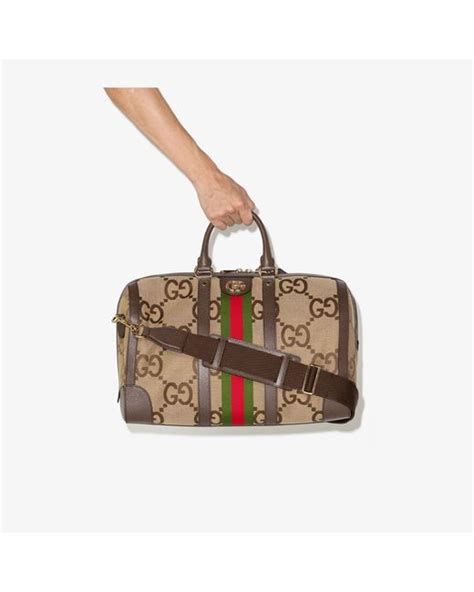 gucci leather holdall|Gucci jumbo canvas holdall.